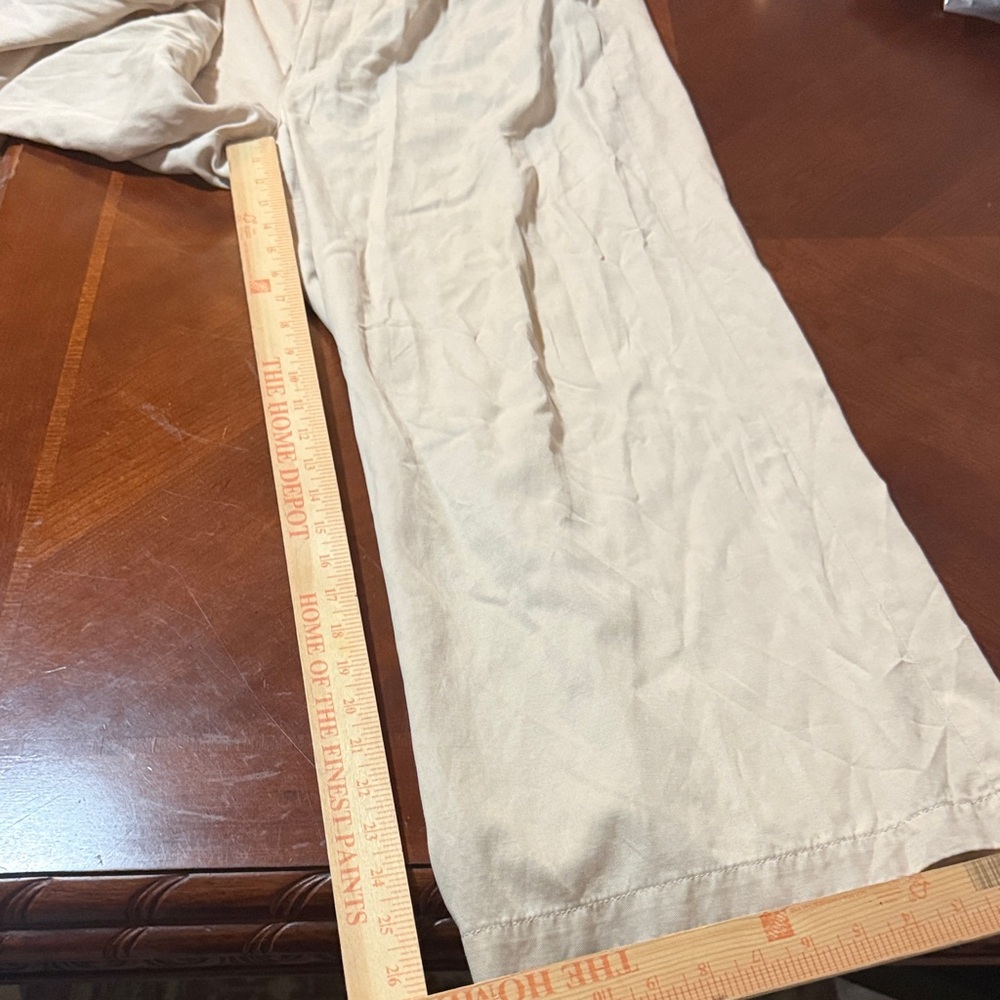 Madewell linen Harlow wide leg linen Lagenlook Beige Pants Sz 10 P - Picture 13 of 13